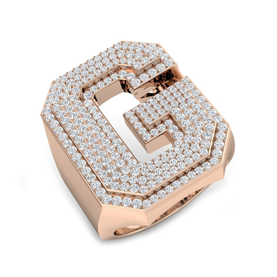 Diamond Initial G Ring | 1.25ct | Hallmarked Gold & Platinum