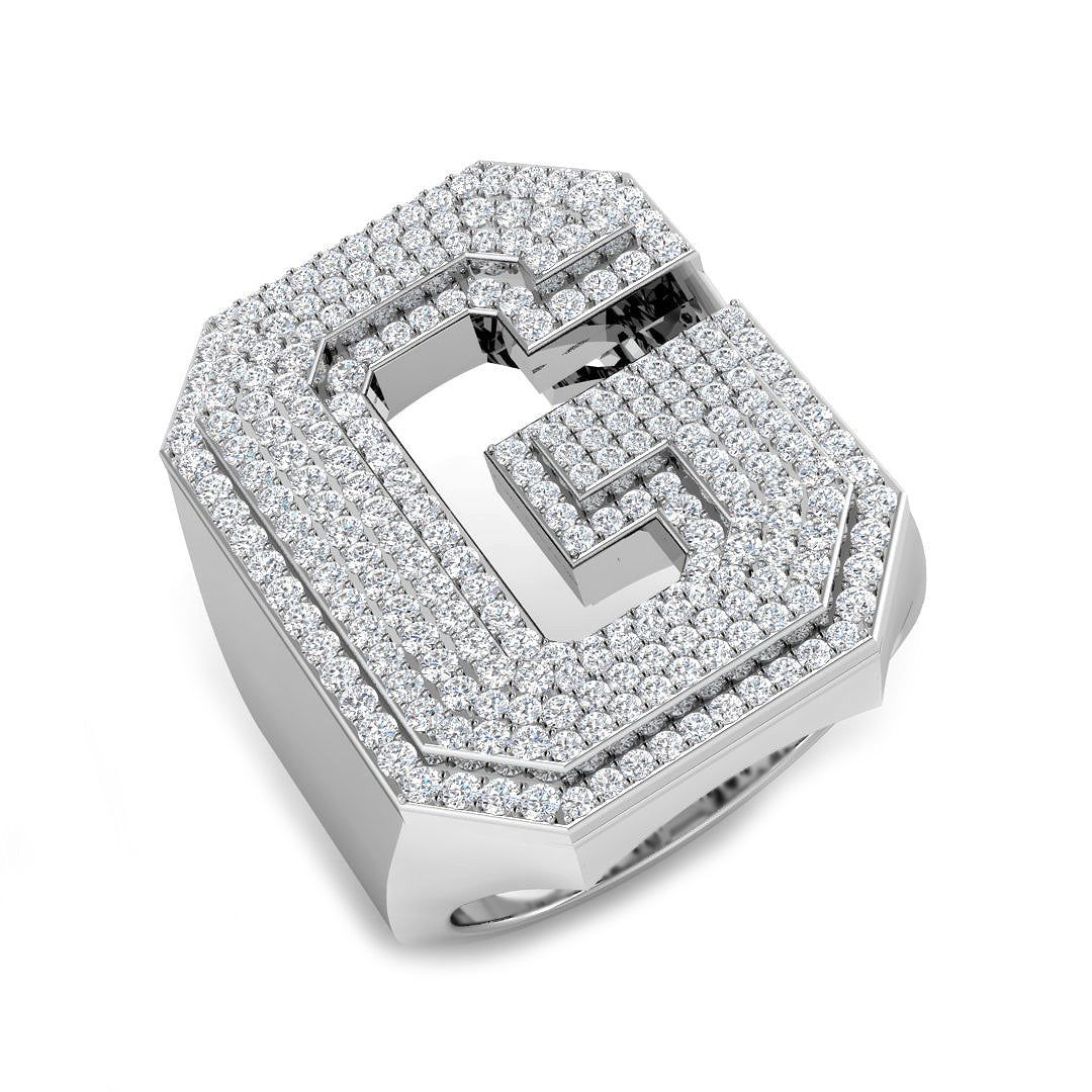 Diamond Initial G Ring | 1.25ct | Hallmarked Gold & Platinum