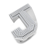 Bague initiale en forme de lettre J sertie de diamants ronds de 1,08 carat, sertie de diamants ronds et pavés.