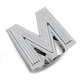 1,42 Karat runder Diamant-Blockbuchstabe M Cluster Pavé Statement Initialenring