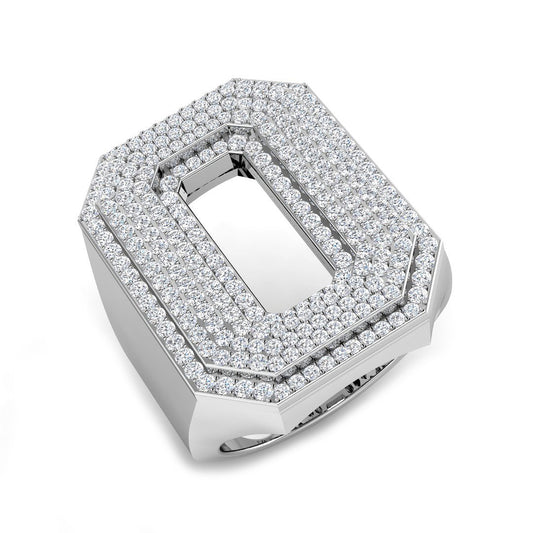 Premium Diamond O Initial Ring – 1.25ct | Lab & Natural | Hallmarked Gold & Platinum