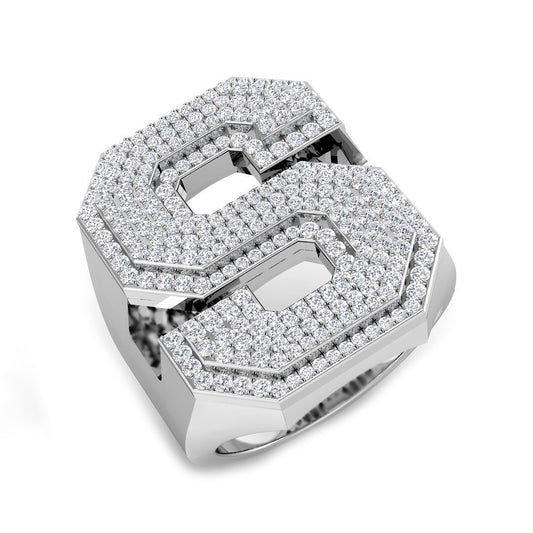 Exclusive Diamond S Initial Ring – 1.25ct | Lab & Natural | Hallmarked Gold & Platinum