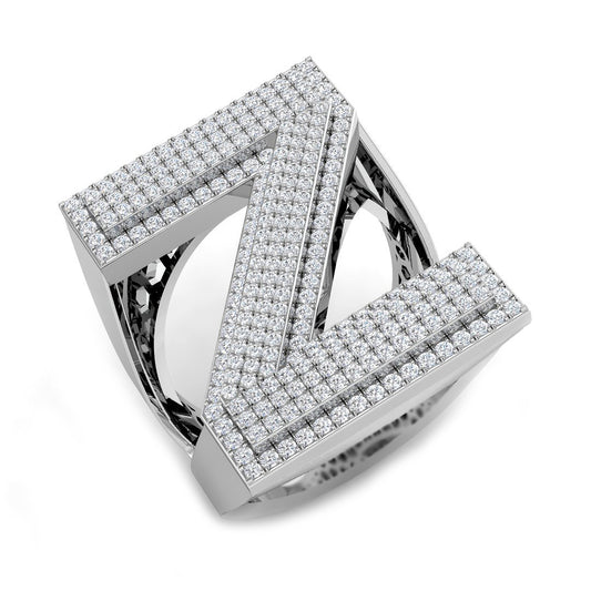 Premium Diamond Z Initial Ring – 1ct | Lab & Natural | Hallmarked Gold & Platinum
