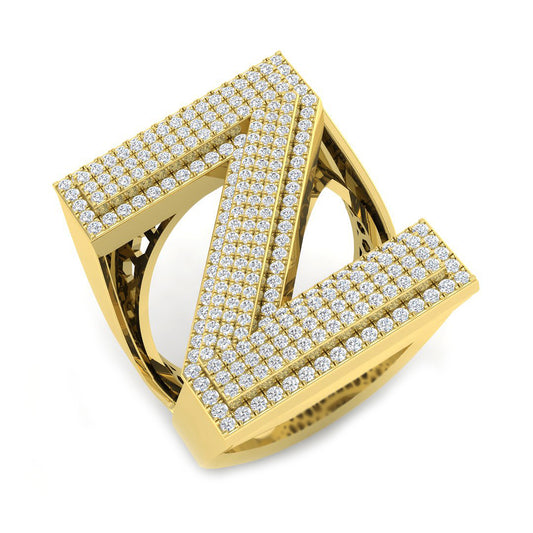 Premium Diamond Z Initial Ring – 1ct | Lab & Natural | Hallmarked Gold & Platinum