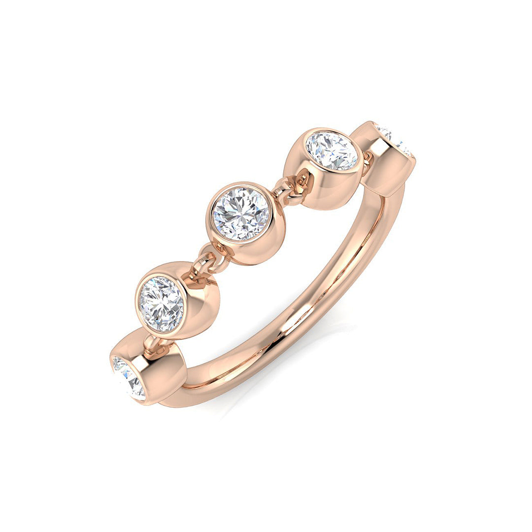 5-Stone Ring Lab Grown Diamond 0.62ct D/VVS Round Cut