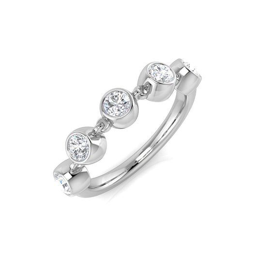 5-Stone Ring Lab Grown Diamond 0.62ct D/VVS Round Cut