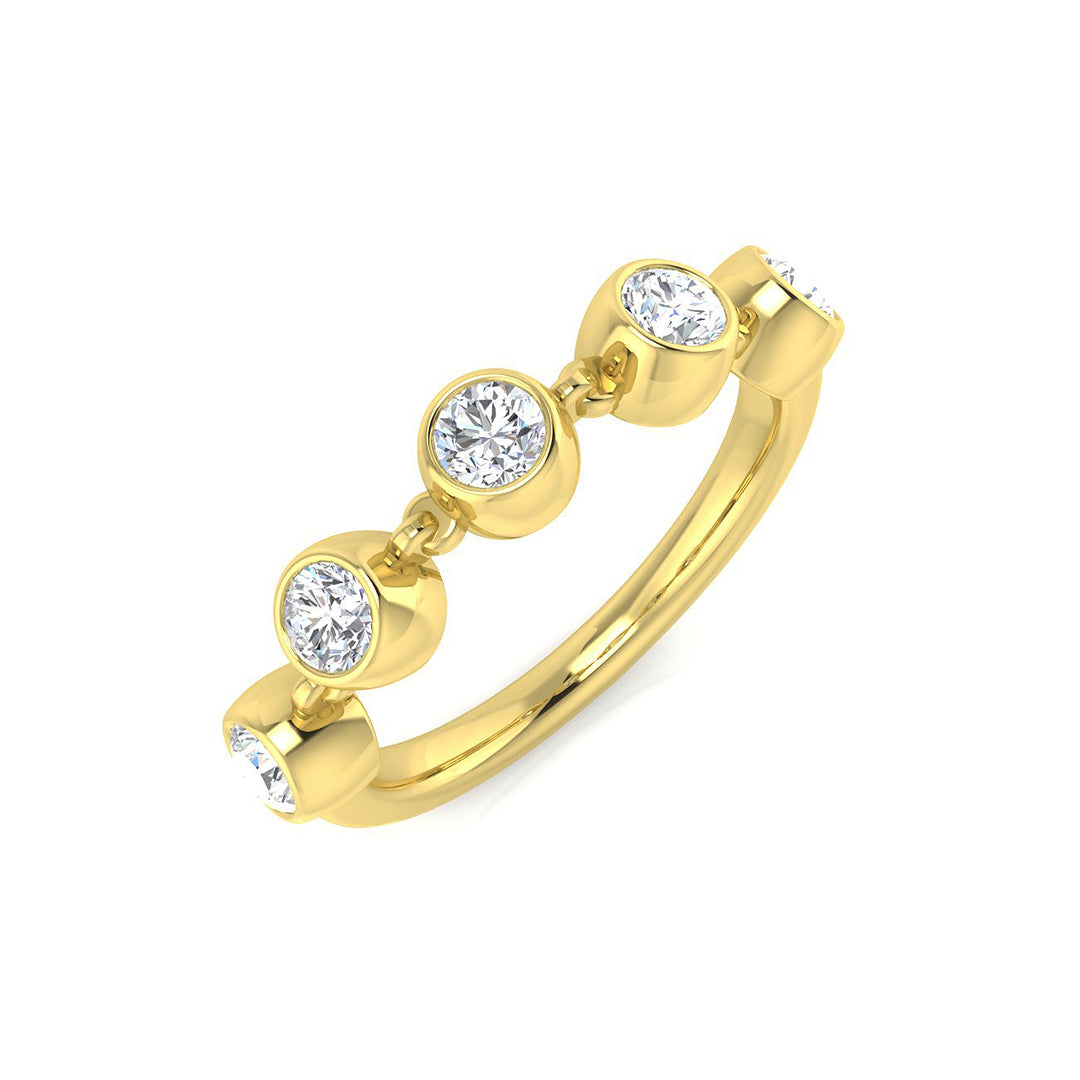 5-Stone Ring Lab Grown Diamond 0.62ct D/VVS Round Cut