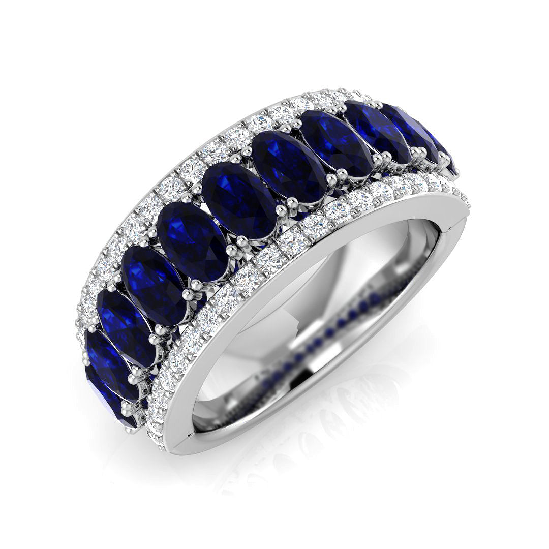 Diamond Empire Blue Sapphire Ring | 3ct - 3.5ct