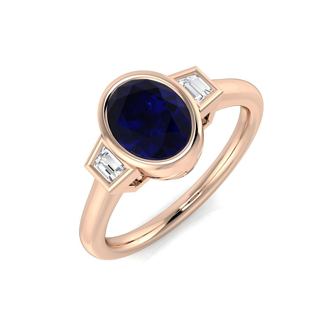 Diamond bynakty Blue Sapphire Ring | 1.5ct
