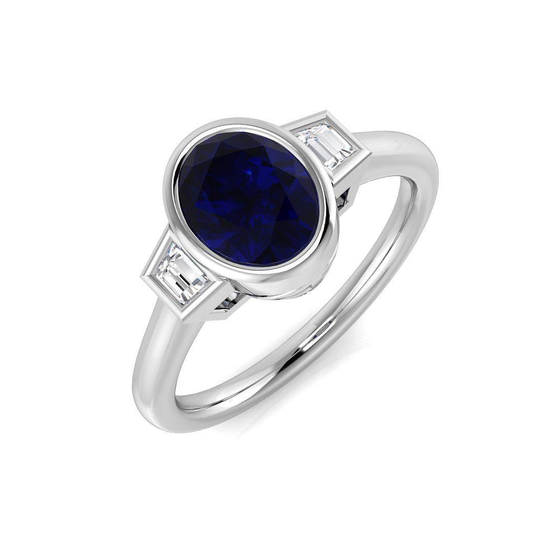 Diamond bynakty Blue Sapphire Ring | 1.5ct