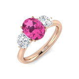 Oval Pink Sapphire Engagement Ring