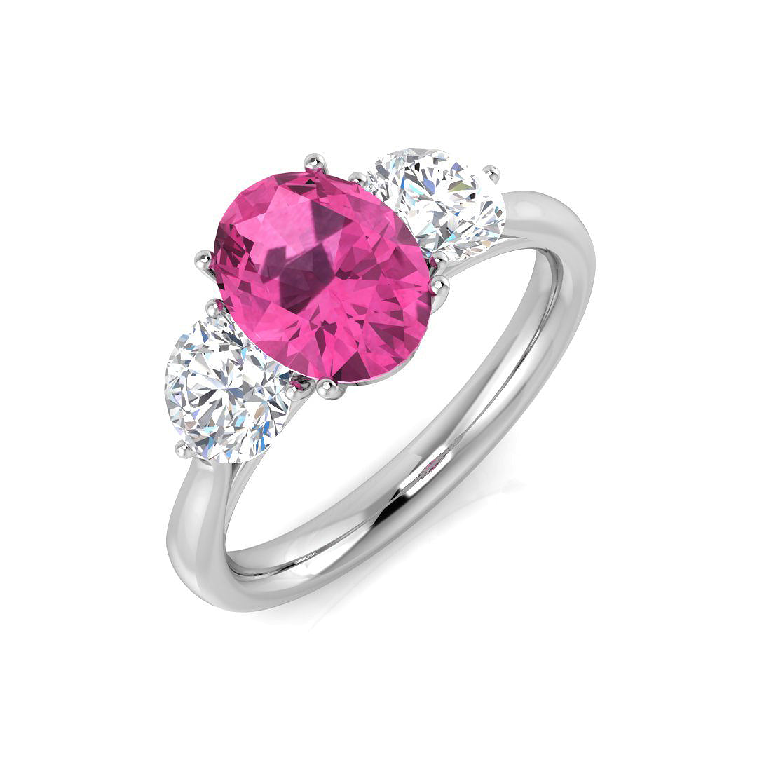 Oval Cut Pink Sapphire Ring