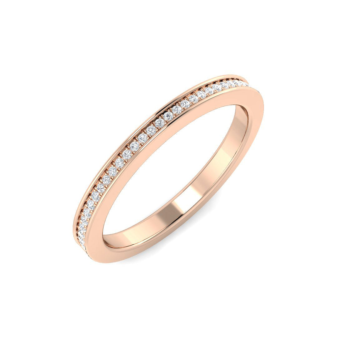 D/VVS 0.09ct Lab-Grown Round Cut Diamond Half Eternity Ring.