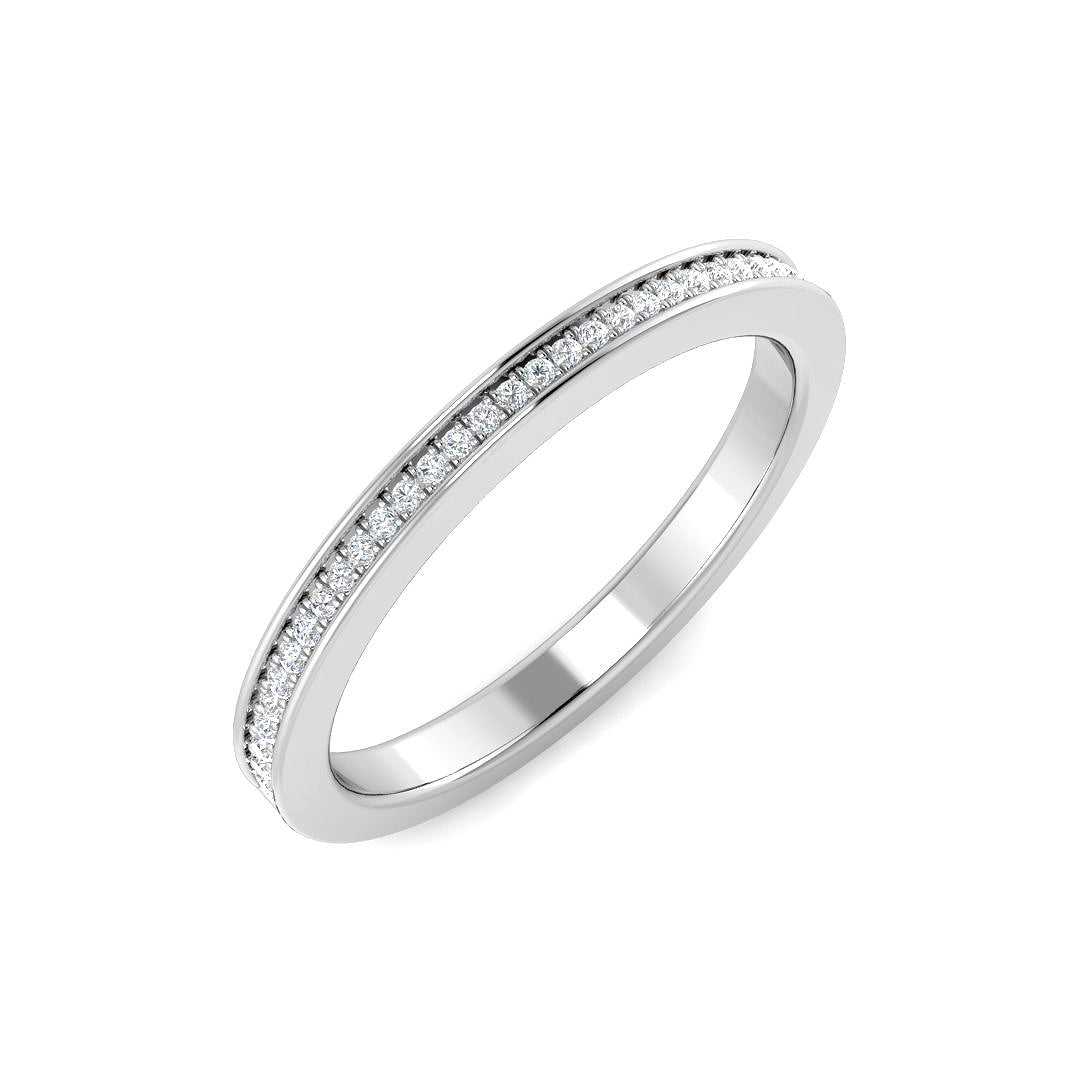 D/VVS 0.09ct Lab-Grown Round Cut Diamond Half Eternity Ring.