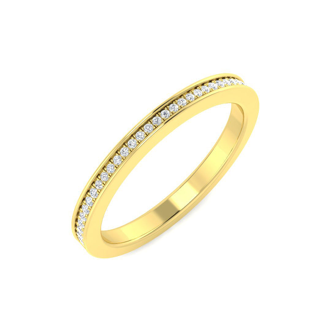 D/VVS 0.09ct Lab-Grown Round Cut Diamond Half Eternity Ring.