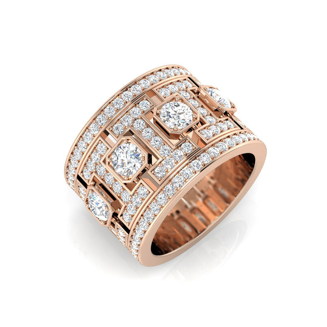 Lab-Grown Round Diamond Statement Ring | Hallmarked Gold & Platinum
