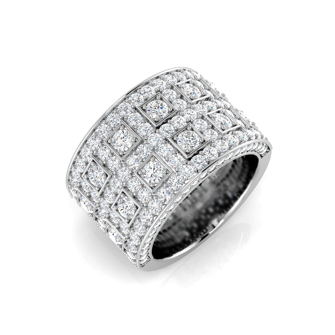Diamond Coschekter Pave Ring | 2.75ct | Hallmarked Gold & Platinum