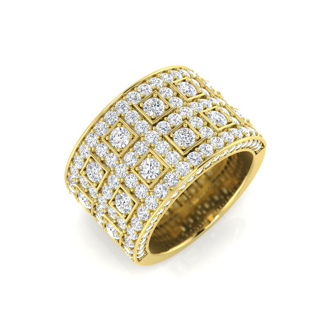 Diamond Coschekter Pave Ring | 2.75ct | Hallmarked Gold & Platinum