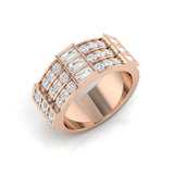 1.25Ct Round And Baguette Diamond Half Eternity Ring