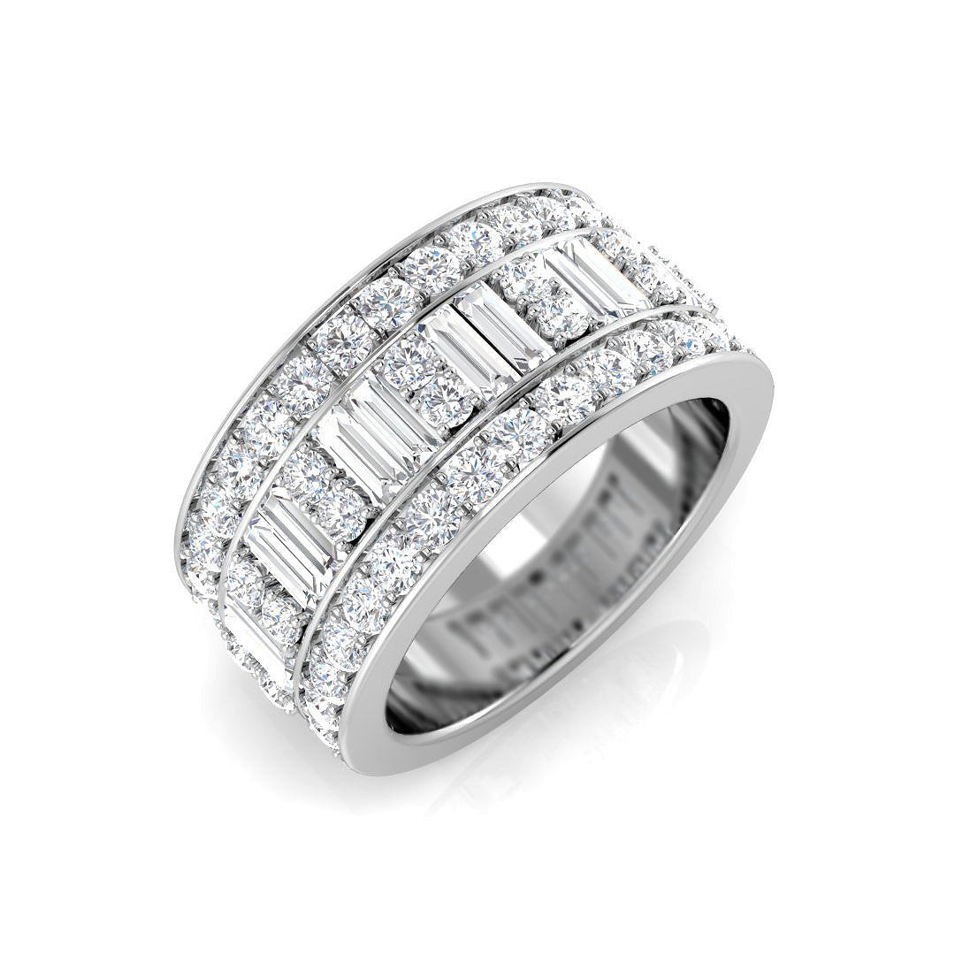 2.0Ct Round and  Baguette Diamond Eternity Ring