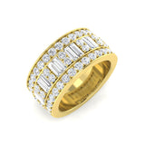 Channel-Set Baguette and Round Diamond Statement Ring