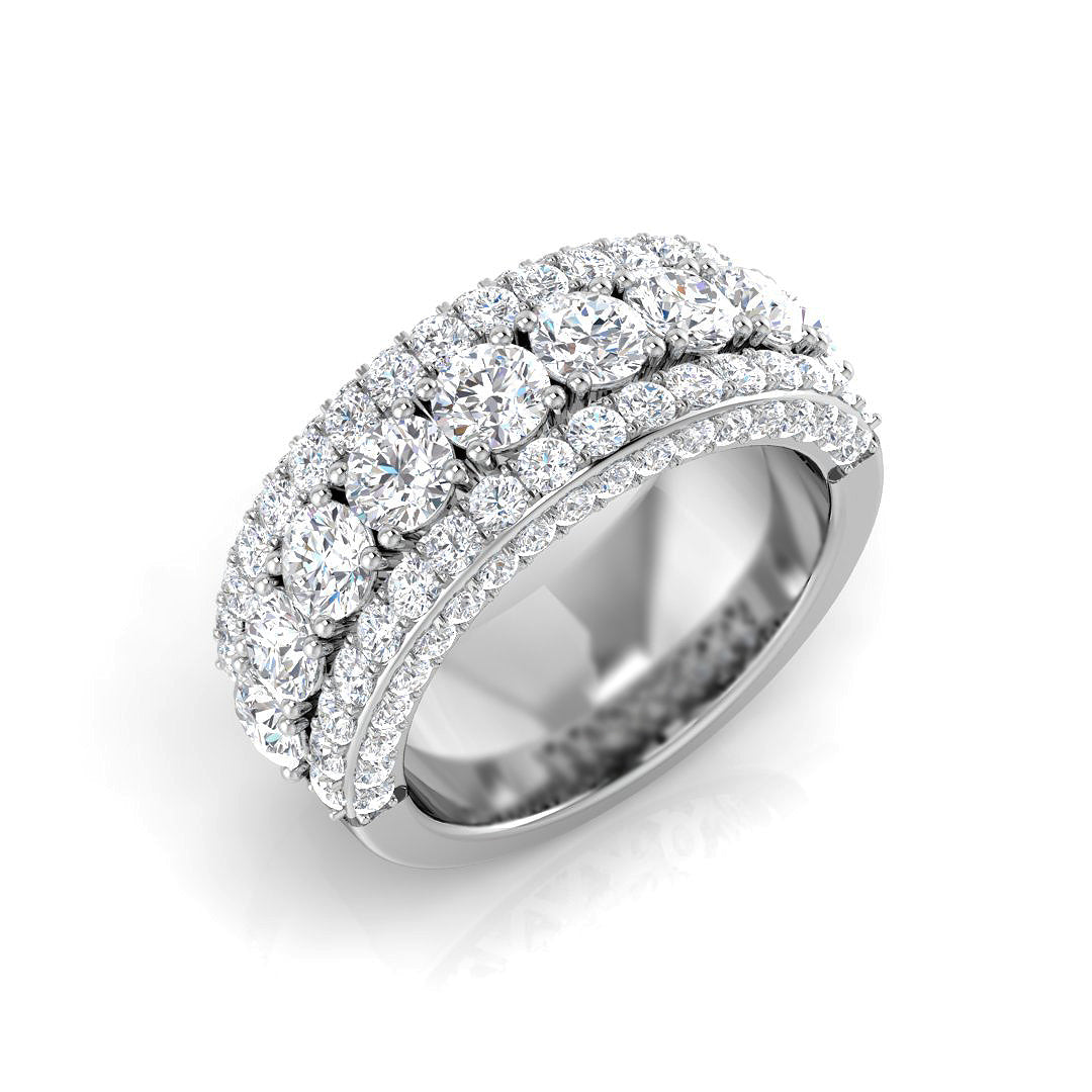 2.90Carat D-E/VS Lab Grown Diamond Pave Wedding Ring 9k White Gold Ready To Ship