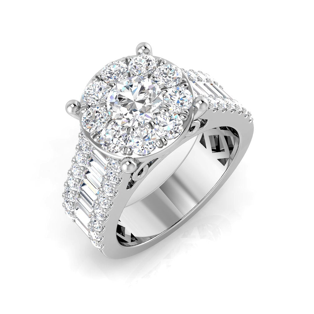 3.19Ct Diamond Ring in 9k White Gold