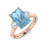 Emerald Cut Aquamarine Engagement Ring
