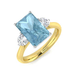 Emerald Cut Aquamarine Ring UK Hallmarked
