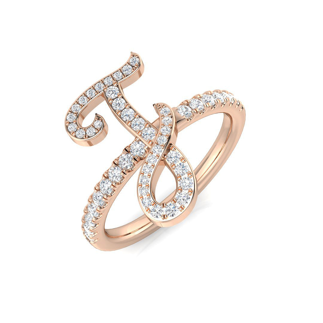 Diamond Whitby Initials Ring | 0.33ct | Hallmarked Gold & Platinum