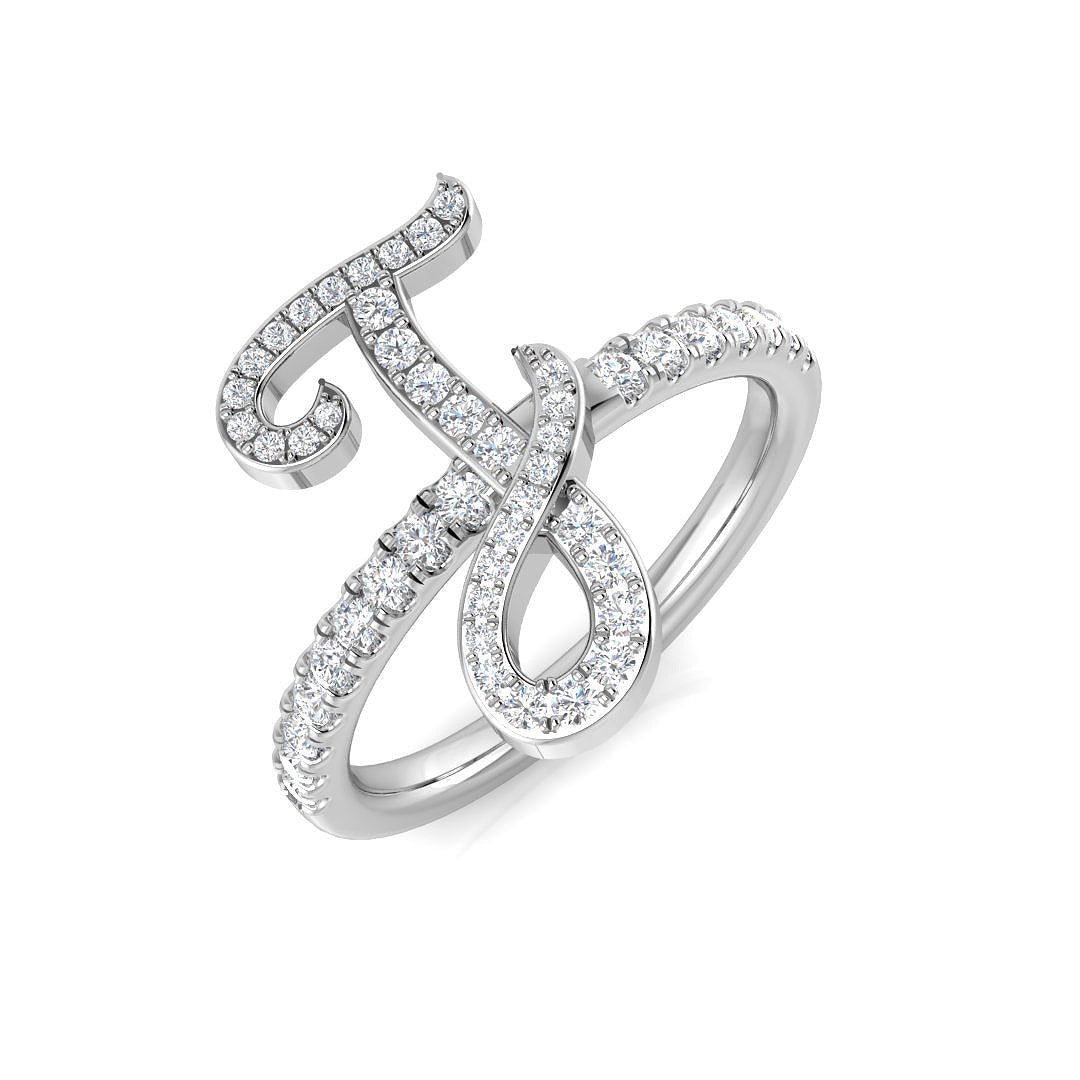 Diamond Whitby Initials Ring | 0.33ct | Hallmarked Gold & Platinum