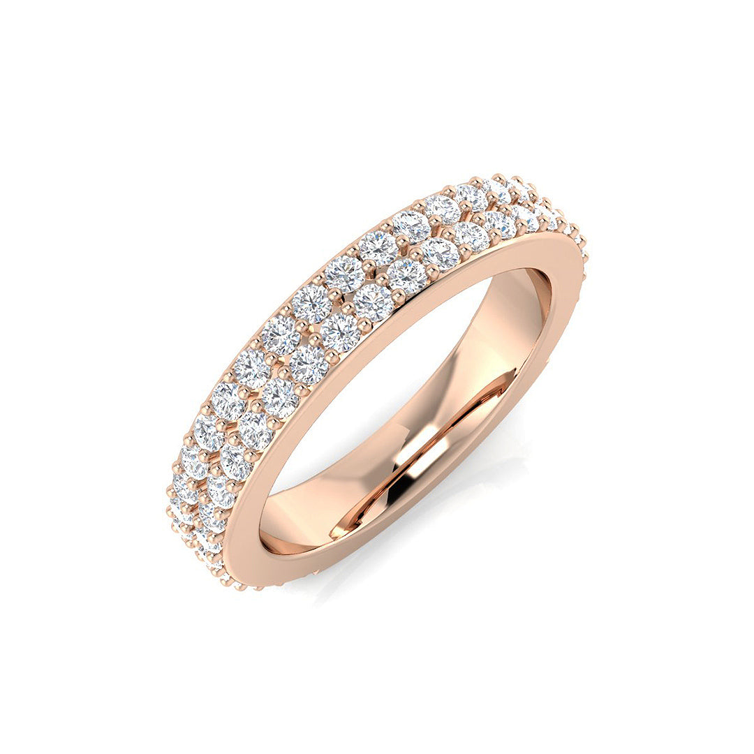 0.95ct Lab-Grown Round Cut D/VVS Diamond Half Eternity Ring