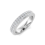 1.0Ct Round Diamond Two Row Half Eternity Ring | Hallmarked Gold & Platinum