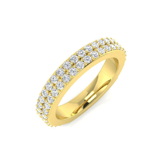 0.95ct Lab-Grown Round Cut D/VVS Diamond Half Eternity Ring