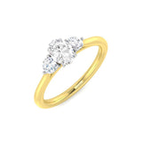 Oval & Round Diamond 3 Stone Ring | 0.75ct | Hallmarked Gold & Platinum