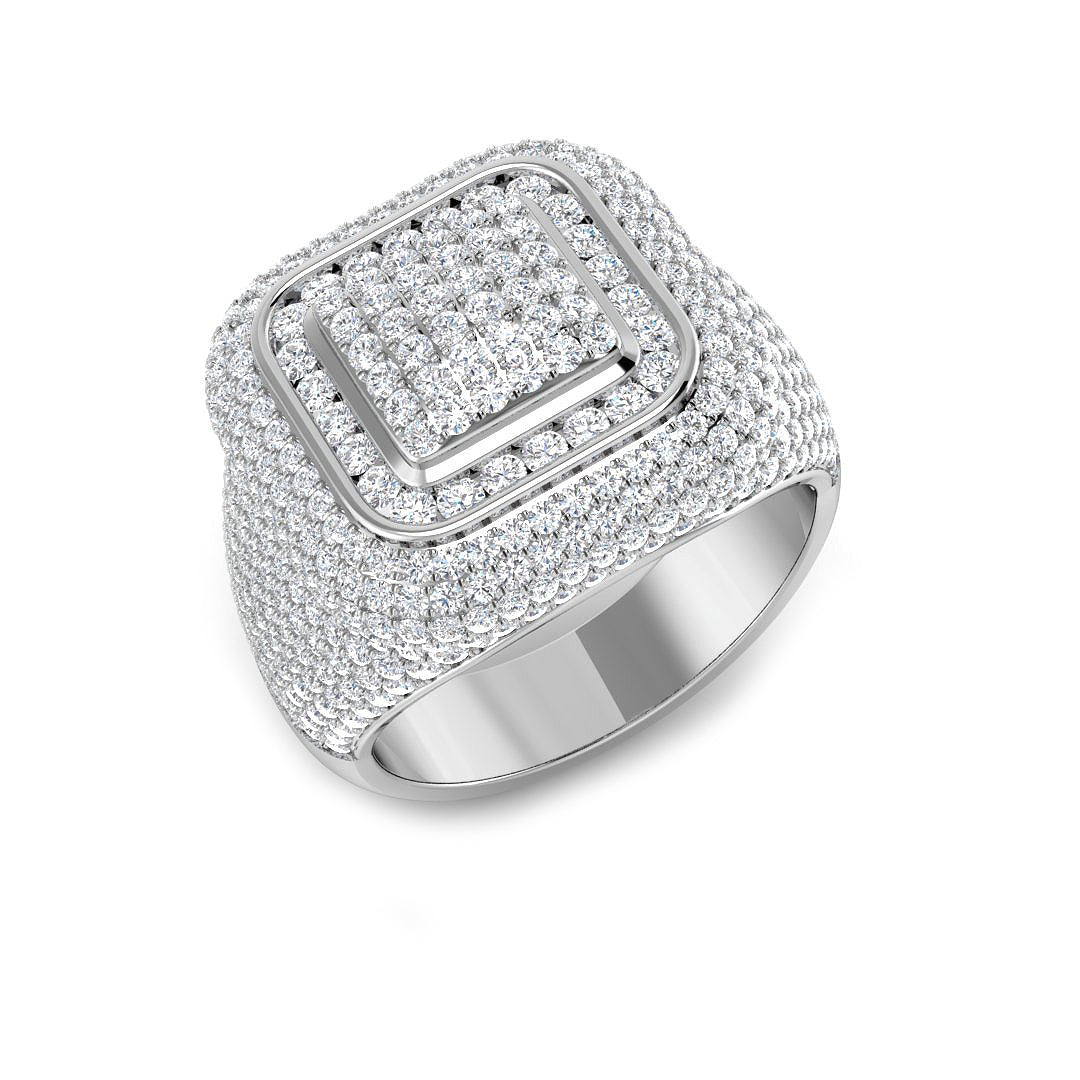 Luxury Diamond Pavé Statement Ring | 2.25ct - 2.50ct | Hallmarked Gold & Platinum