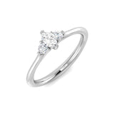 Marquise Diamond Trilogy Ring with Round Side Diamonds | 0.33ct