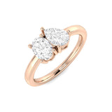 Oval & Pear Lab-Grown Diamond Engagement Ring | 1.0ct | UK Hallmarked