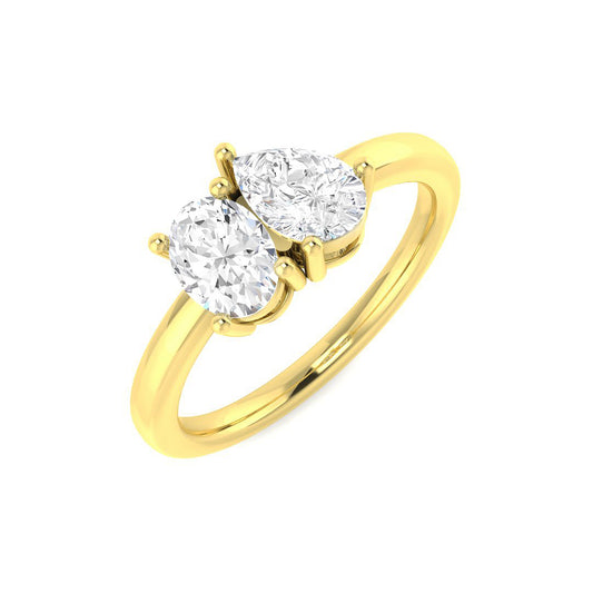 Oval & Pear Lab-Grown Diamond Engagement Ring | 1.0ct | UK Hallmarked
