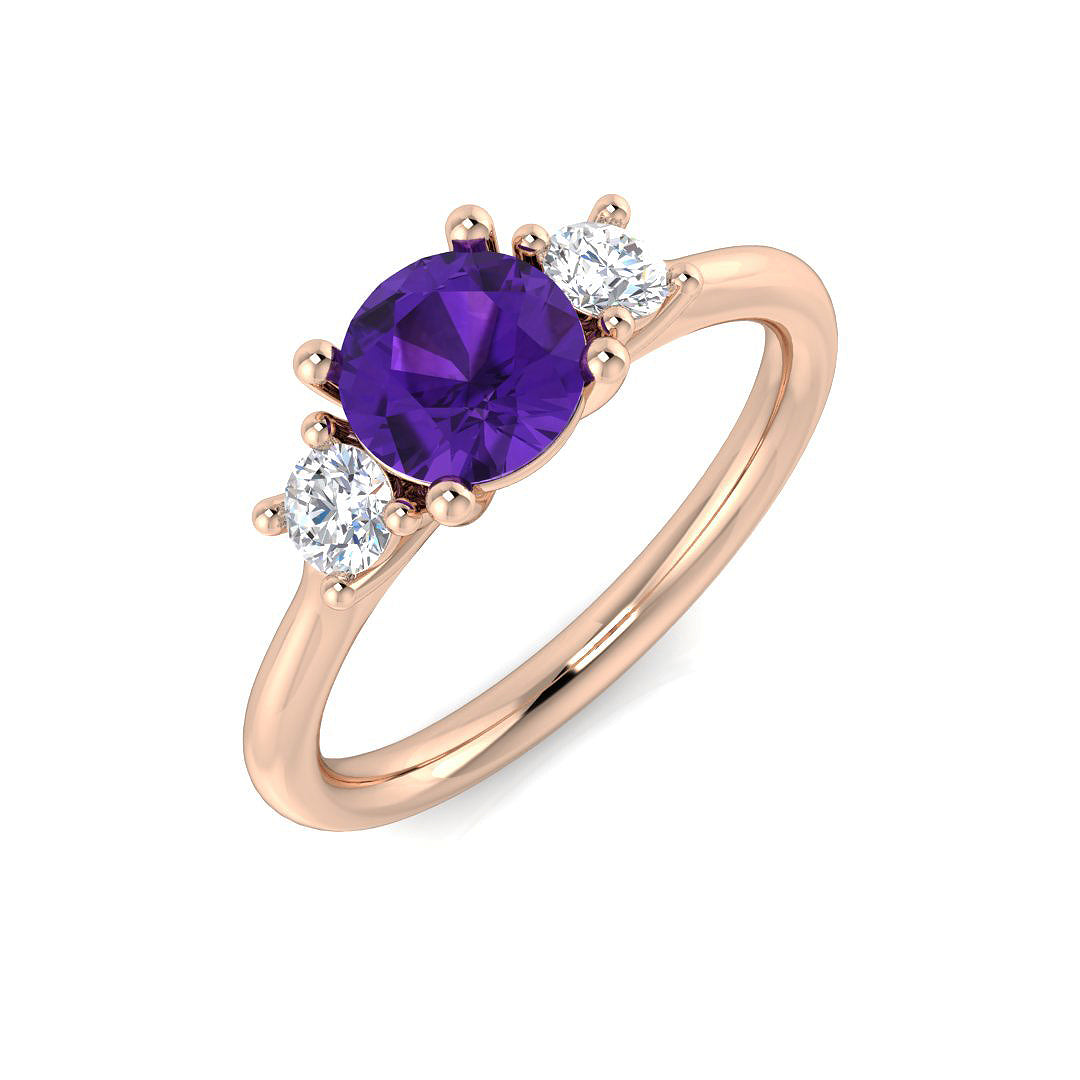 Diamond kwankea Amethyst Ring | 0.75ct - 1.25ct