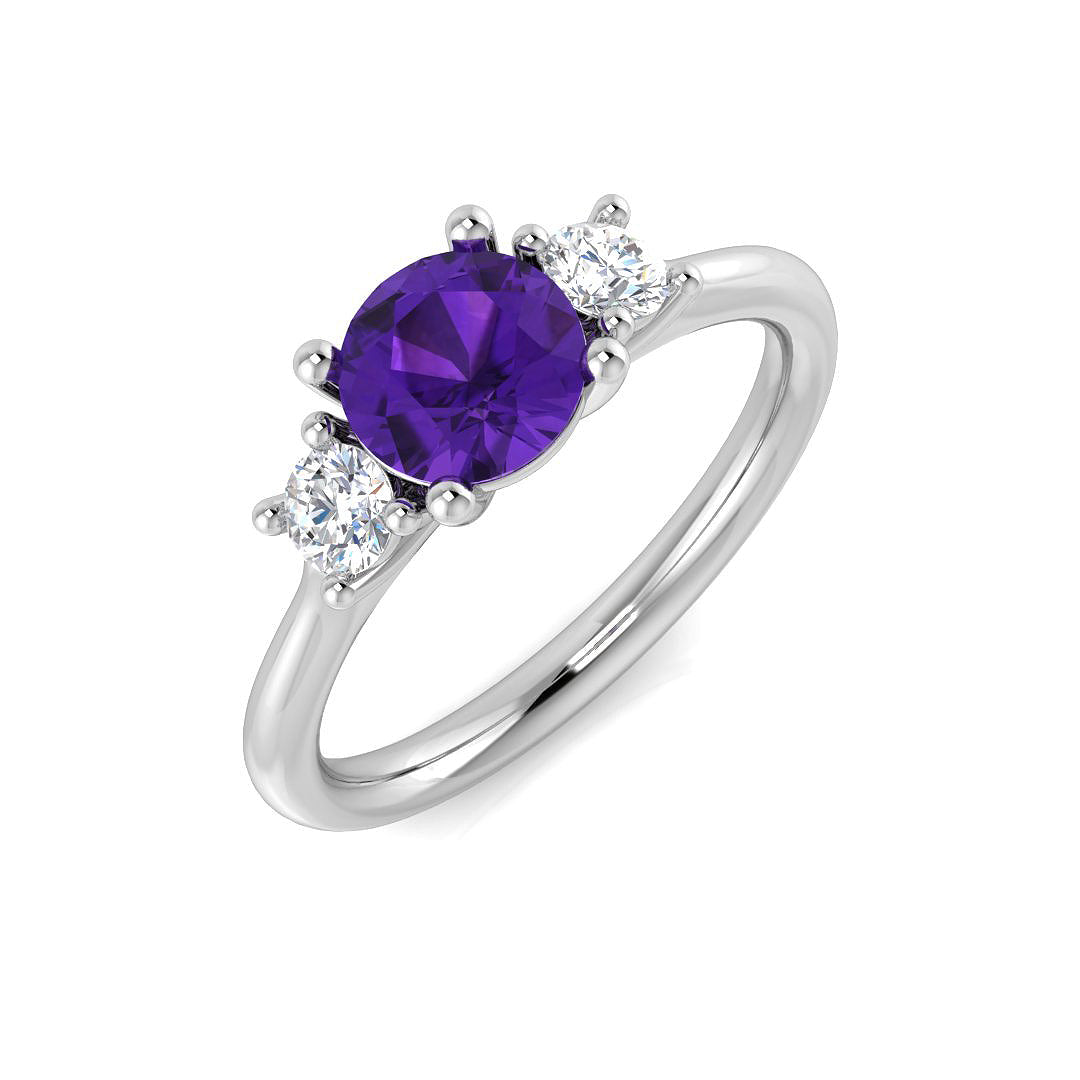 Diamond kwankea Amethyst Ring | 0.75ct - 1.25ct