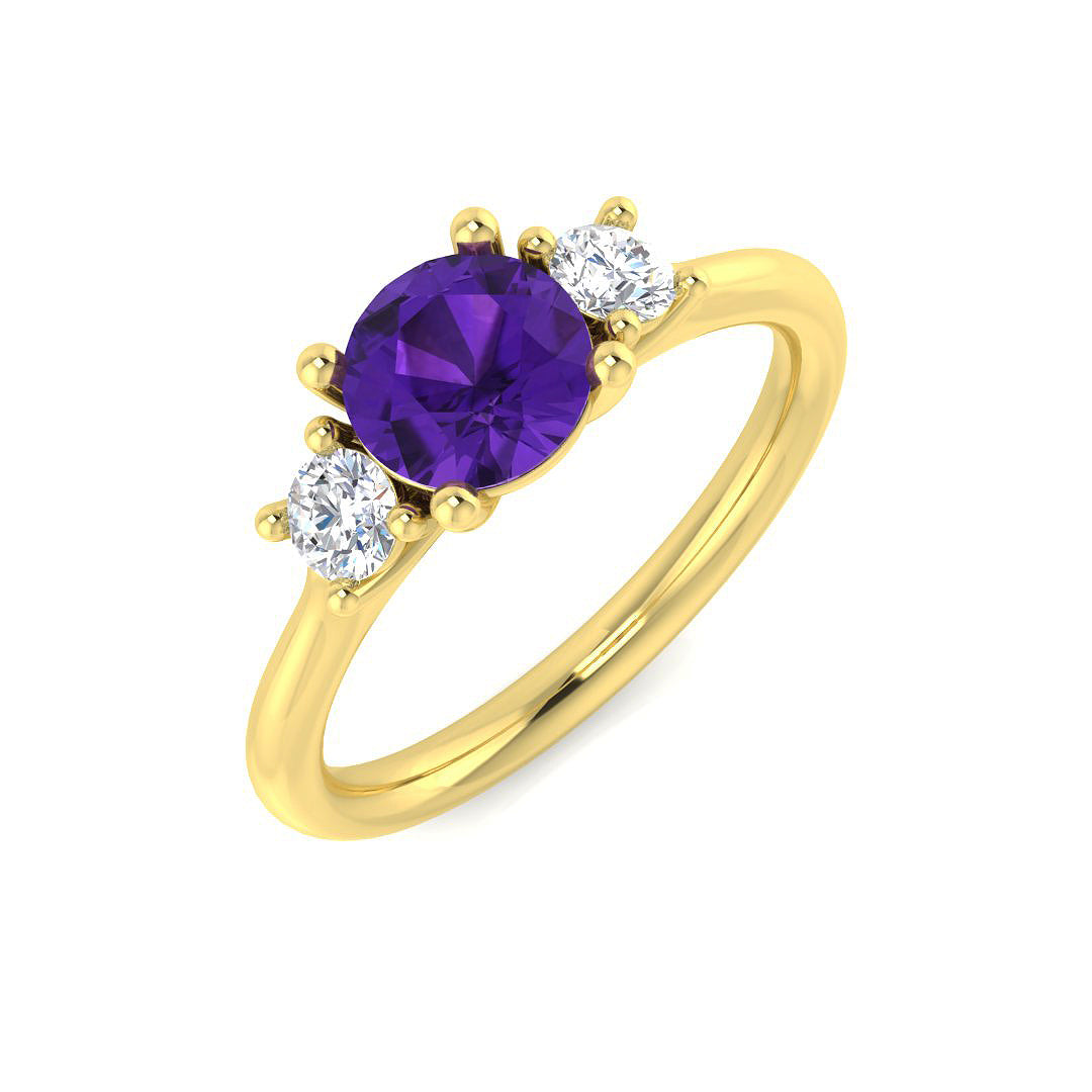 Diamond kwankea Amethyst Ring | 0.75ct - 1.25ct