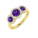 Diamond Bamburgh Amethyst Ring | 1ct - 1.5ct