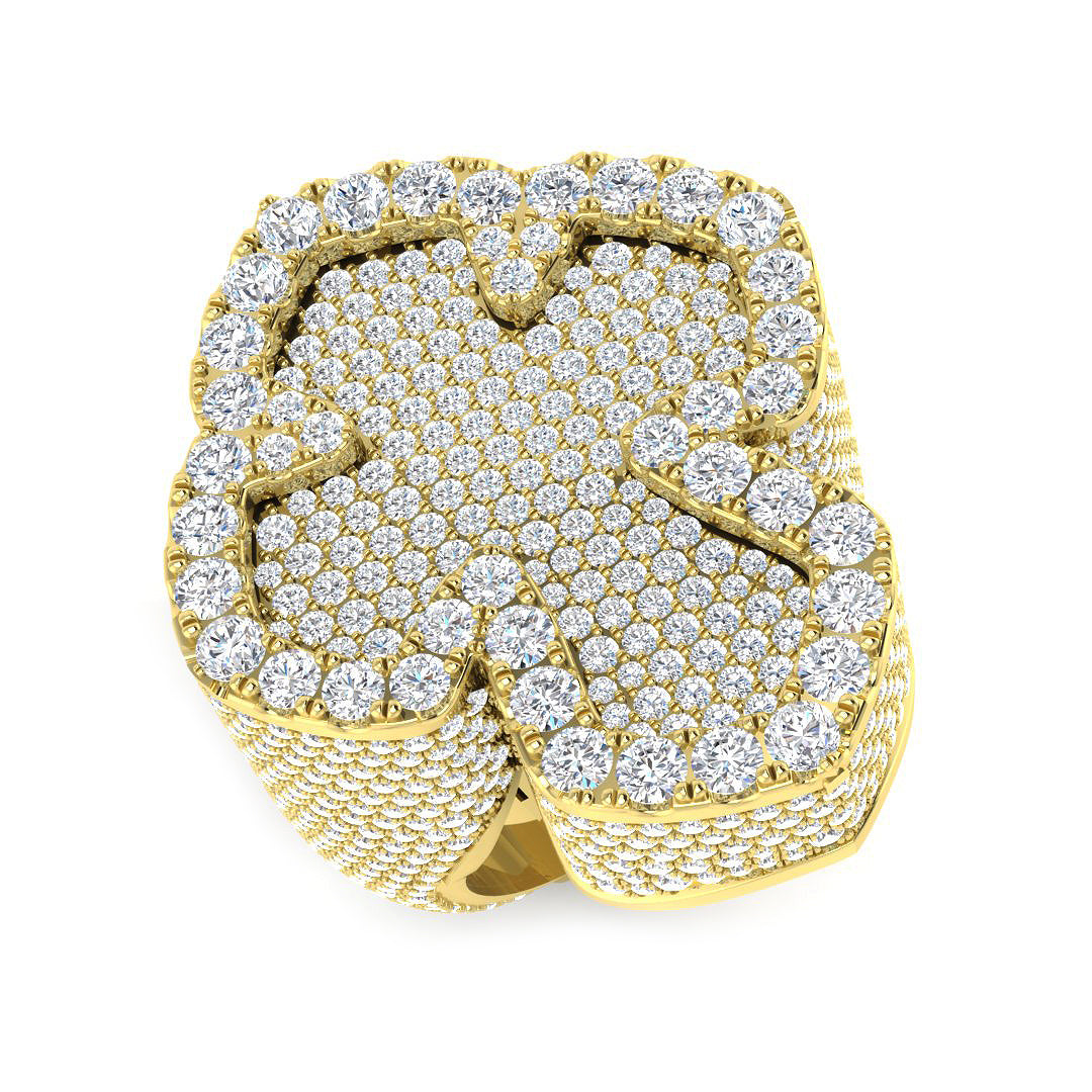Luxury Diamond Cross Statement Ring | 7ct | Hallmarked Gold & Platinum