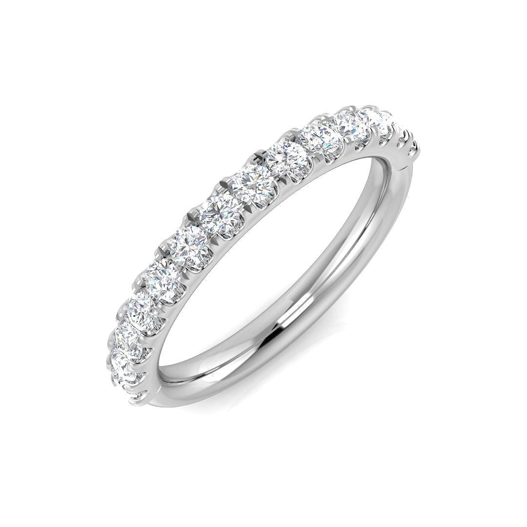 0.50Carat D-E/VS Lab Grown Diamond Half Eternity Wedding Ring 9k White Gold Ready To Ship