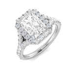 Lab Grown Round & Radiant Cut Diamond Engagement Ring