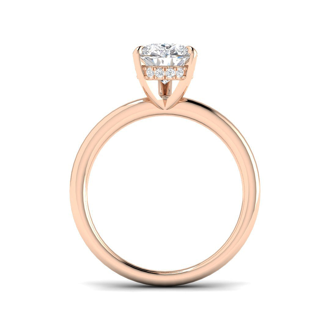 Pear Cut Natural & Lab Grown Diamond Solitaire Ring in Classic Prong Setting