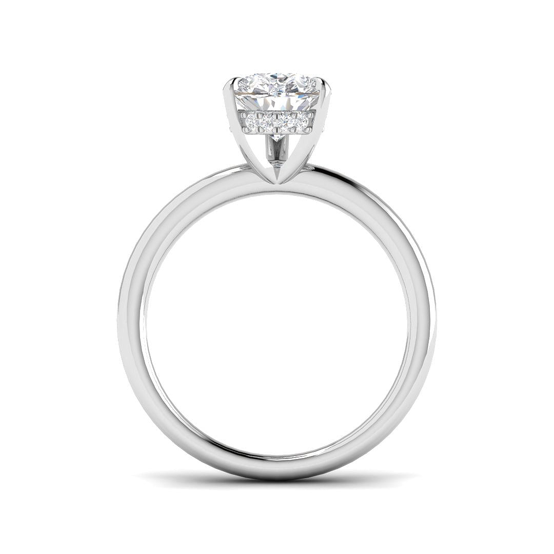 Pear Cut Natural & Lab Grown Diamond Solitaire Ring in Classic Prong Setting