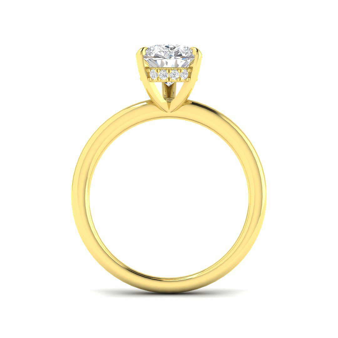 Pear Cut Natural & Lab Grown Diamond Solitaire Ring in Classic Prong Setting