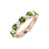 Green Tourmaline Half Eternity Ring | Lab & Natural Diamonds